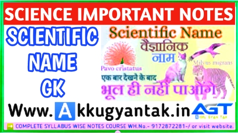 जीव-जंतुओं के वैज्ञानिक नाम से संबंधित महत्वपूर्ण जानकारियां by Akku Gyan Tak