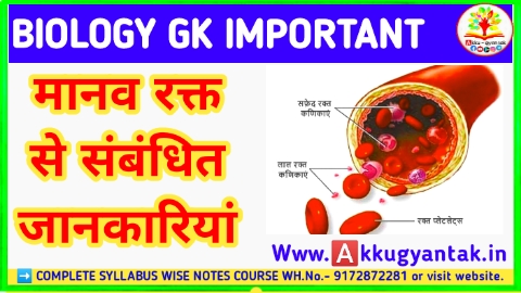 मानव रक्त से संबंधित महत्वपूर्ण जानकारियां by Akku Gyan Tak