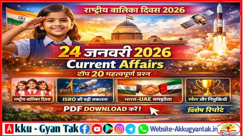 24 January Current Affairs, 24 जनवरी 2026: ‘शक्ति स्वरूपा’ दैनिक करंट अफेयर्स (Top 20 MCQ)